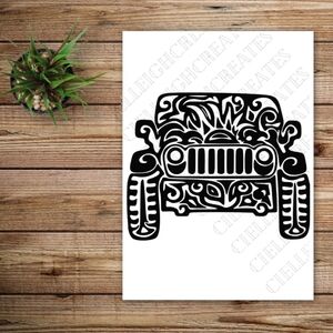 *2 for $20* Jeep Mandala vinyl decal Sticker Handcrafted